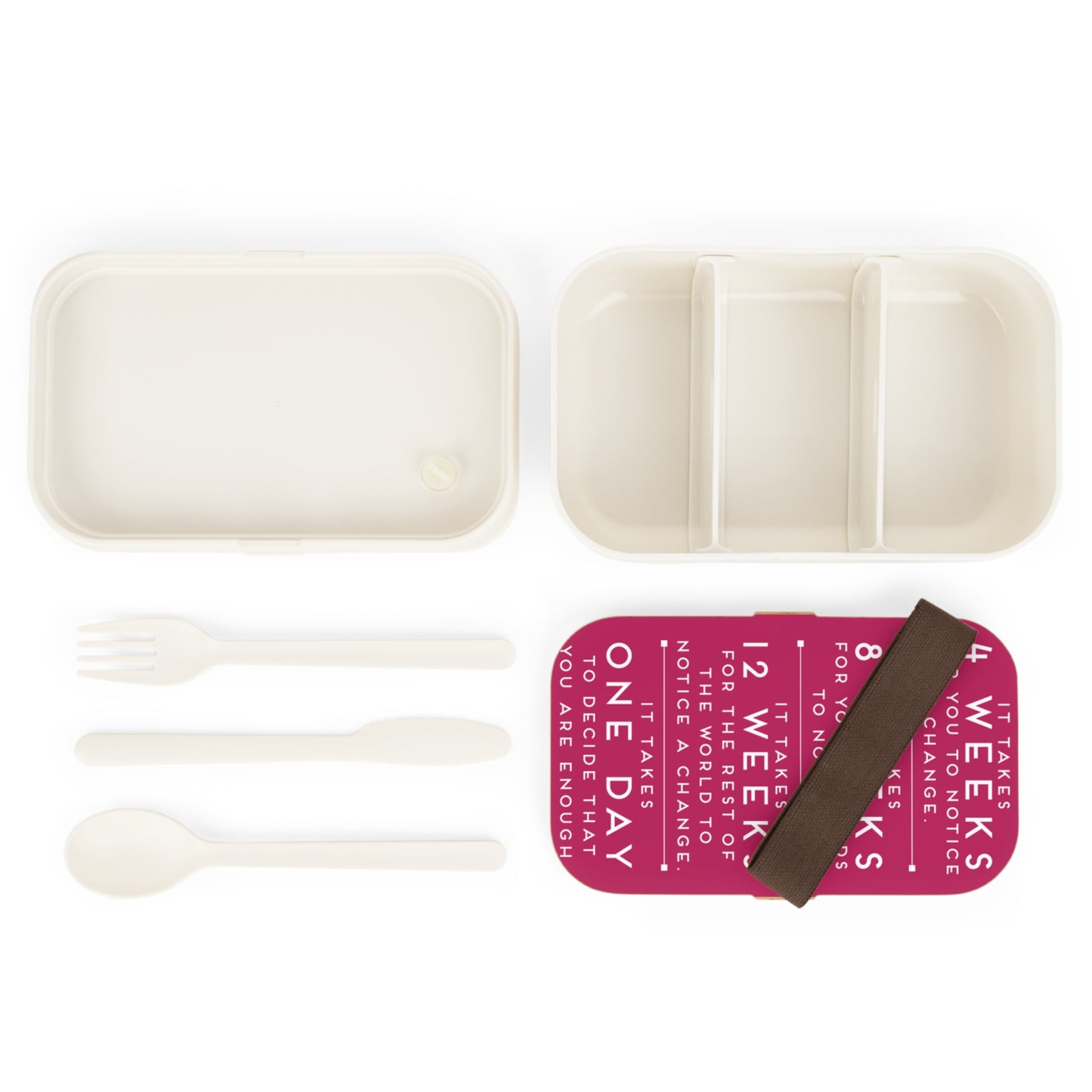 Motivational Pink Bento Lunch Box