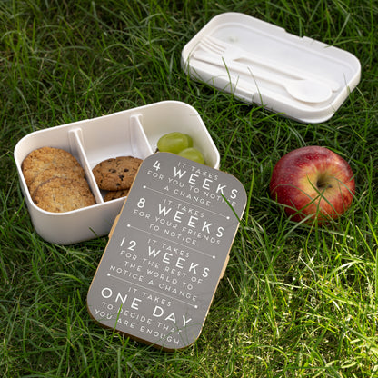 Motivational Gray Bento Lunch Box